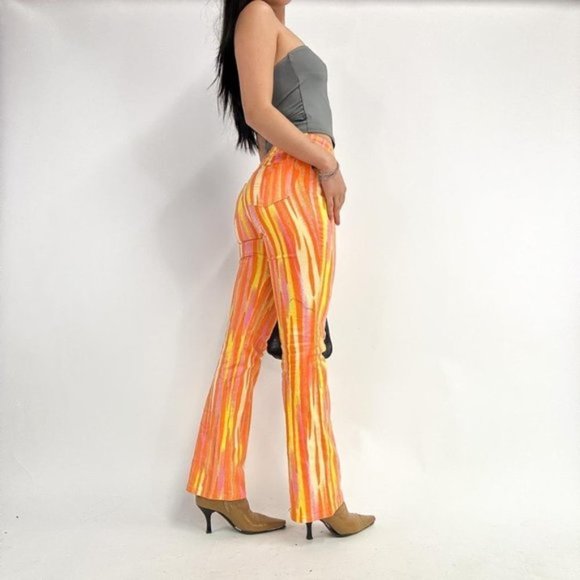 Ultra chic 90s label high waisted print denim pants - Picture 5 of 6